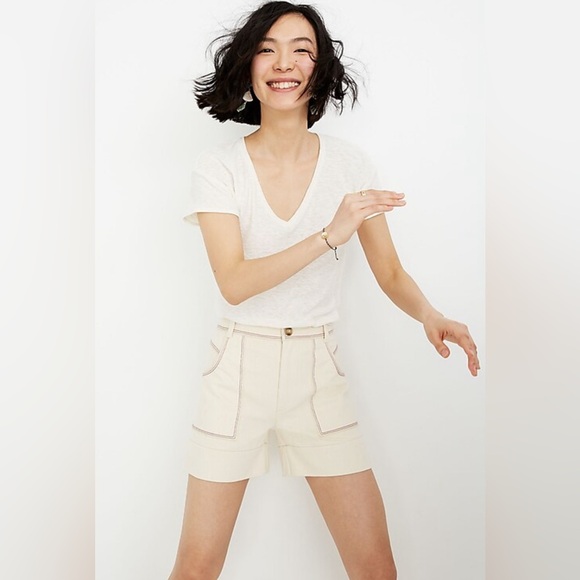 Madewell Rainbow-Stitched Canvas Chase Shorts size 28 - Picture 2 of 8